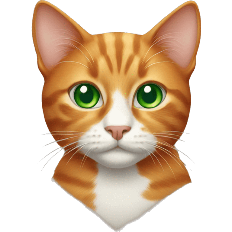 Ginger cat with green eyes emoji