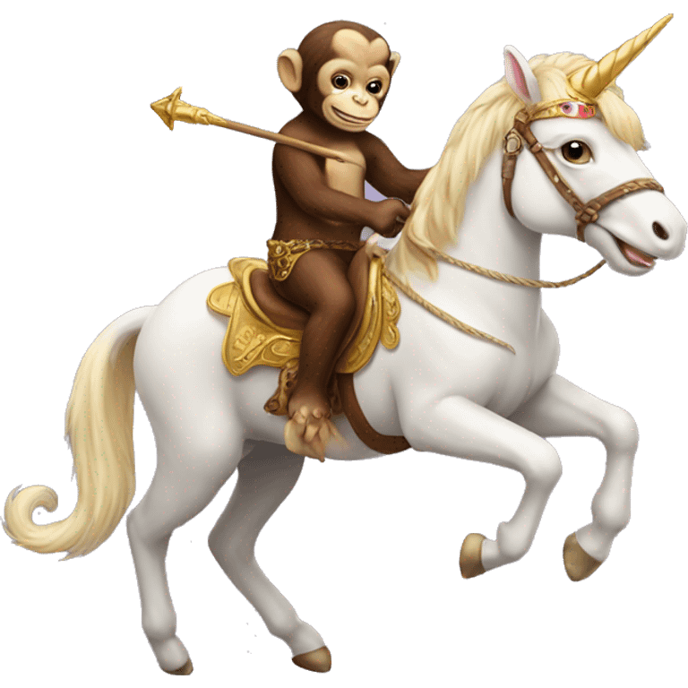 A monkey riding a unicorn  emoji