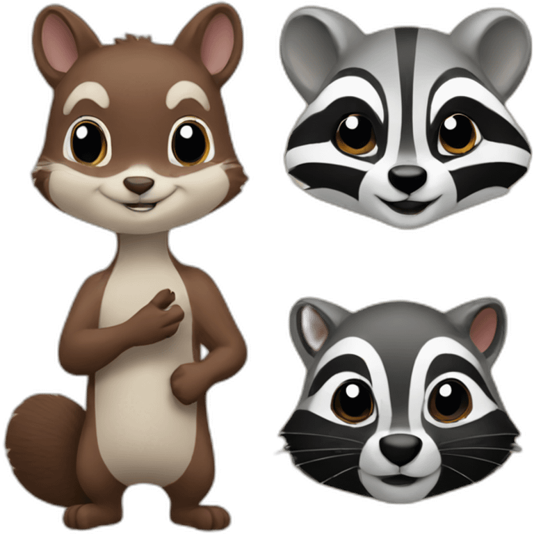 A squirrel and a raccoon emoji