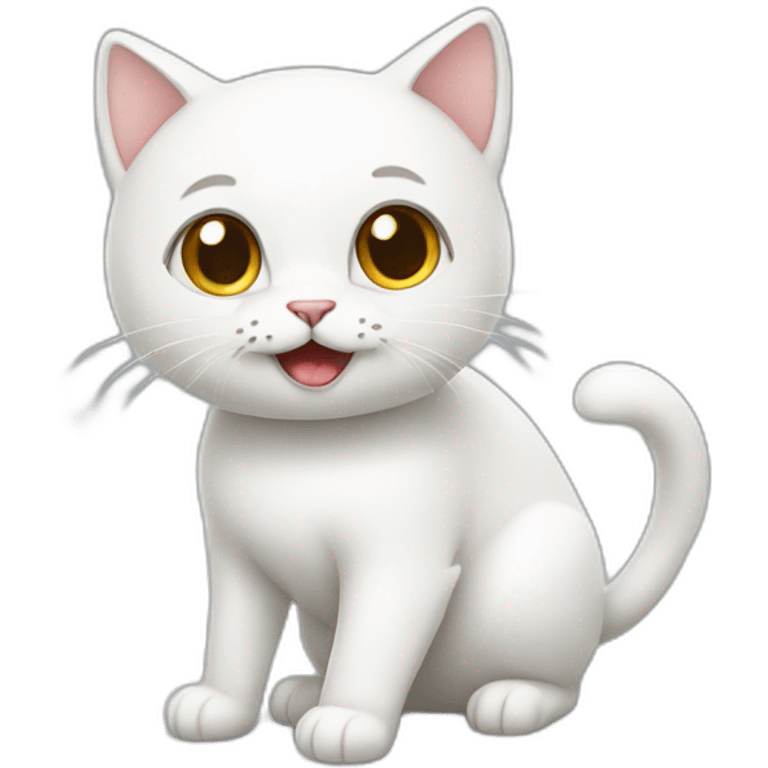 white-cat-Celebrating  emoji