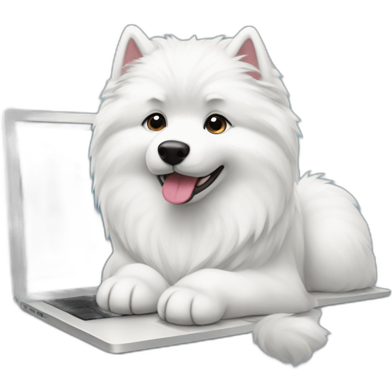 samoyed-and-laptop emoji