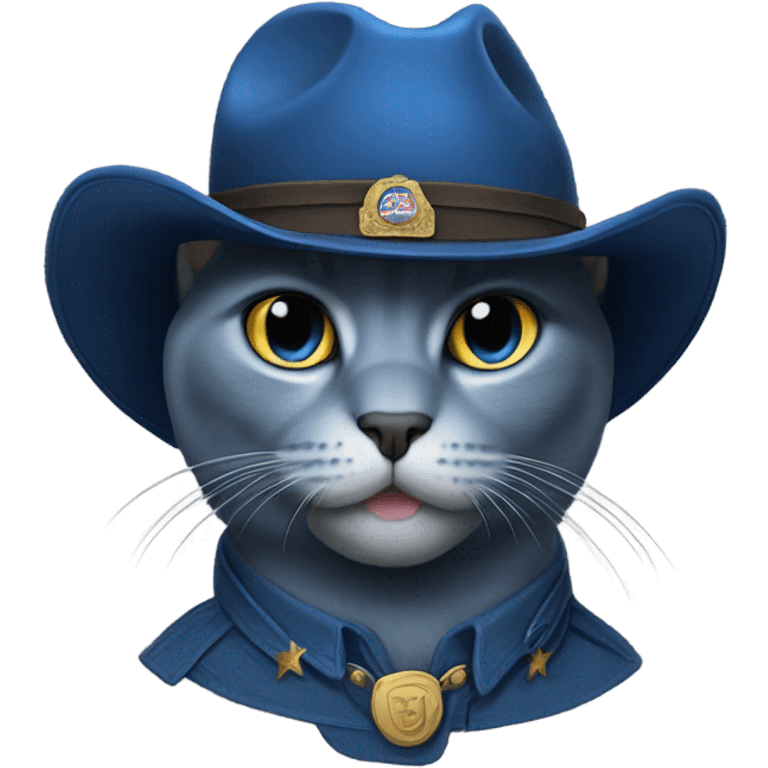 Blue Russian cat Texas Ranger emoji