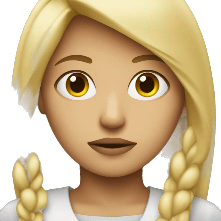 very serious blond girl  emoji