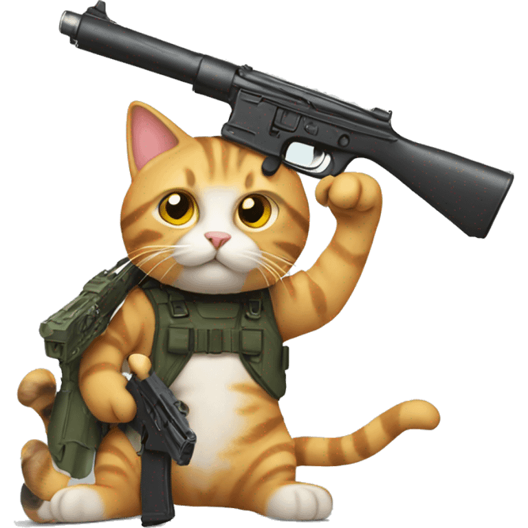 cat with gun emoji