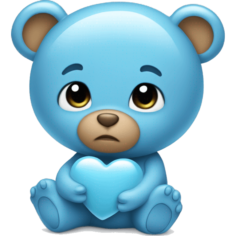 Baby blue heart with bear toy  emoji