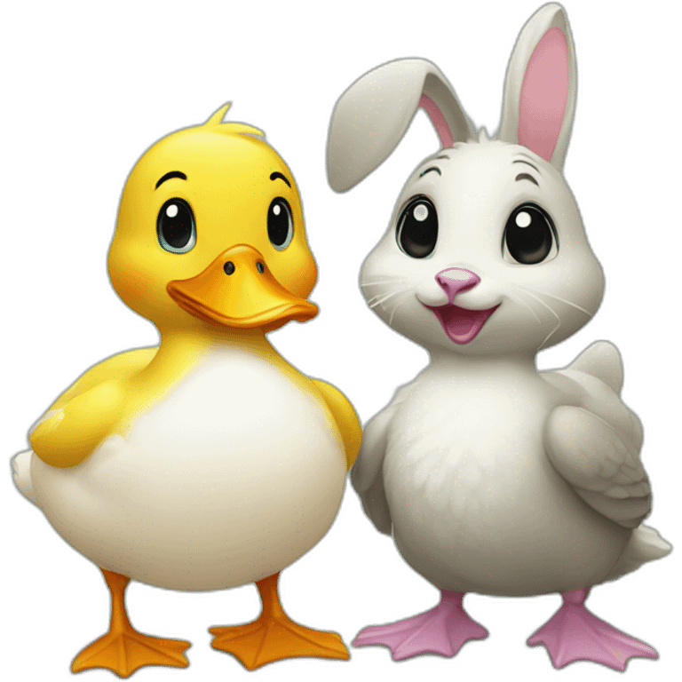 Duck and bunny emoji