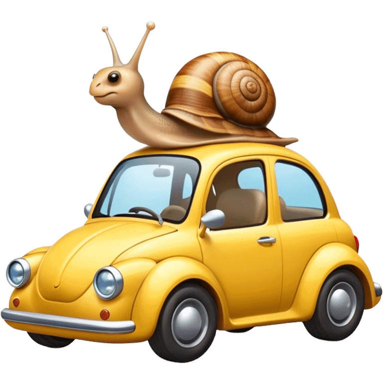 Snail driving a car emoji