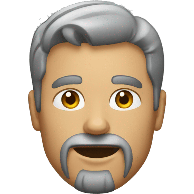 Um homem todo cinza como queixo grande emoji