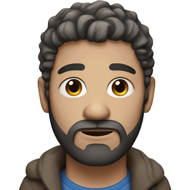 a homeless person, white skin, blue eyes, short hair, beard emoji