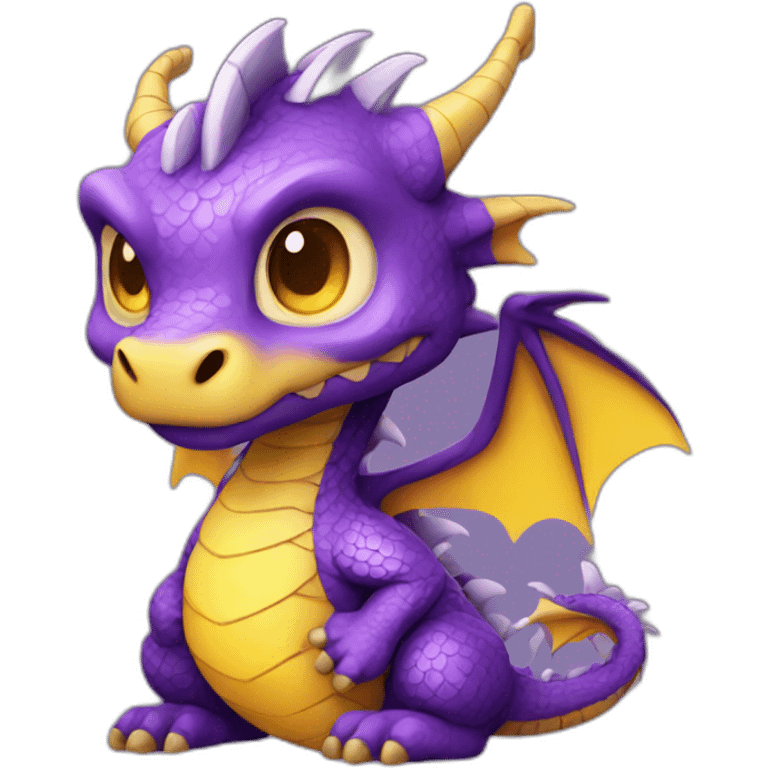 purple dragon with yellow eyes wearing wizard clothes emoji