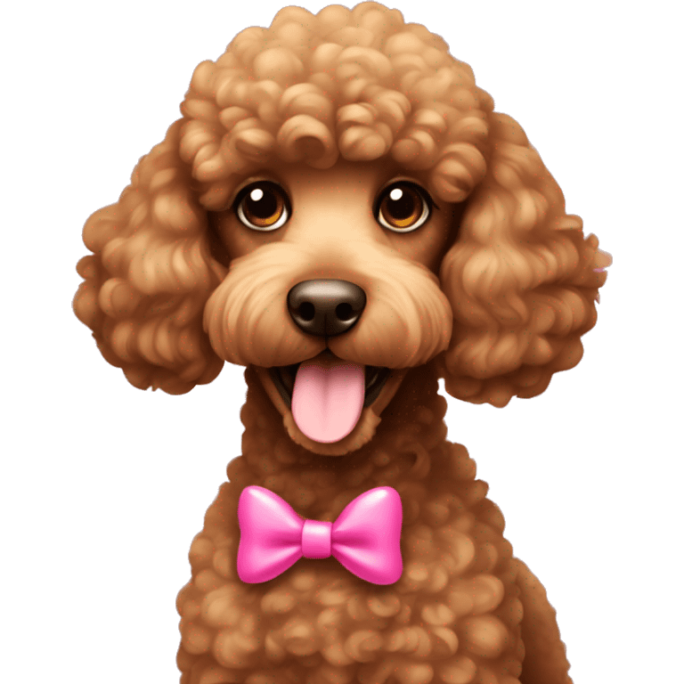 Brown poodle with pink bow emoji