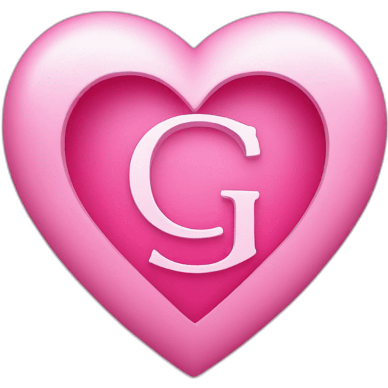 Pink heart with letter G emoji