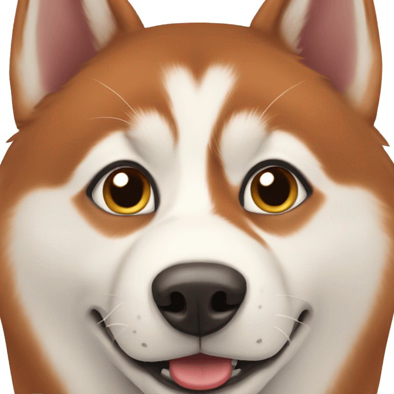 Red Siberian husky emoji