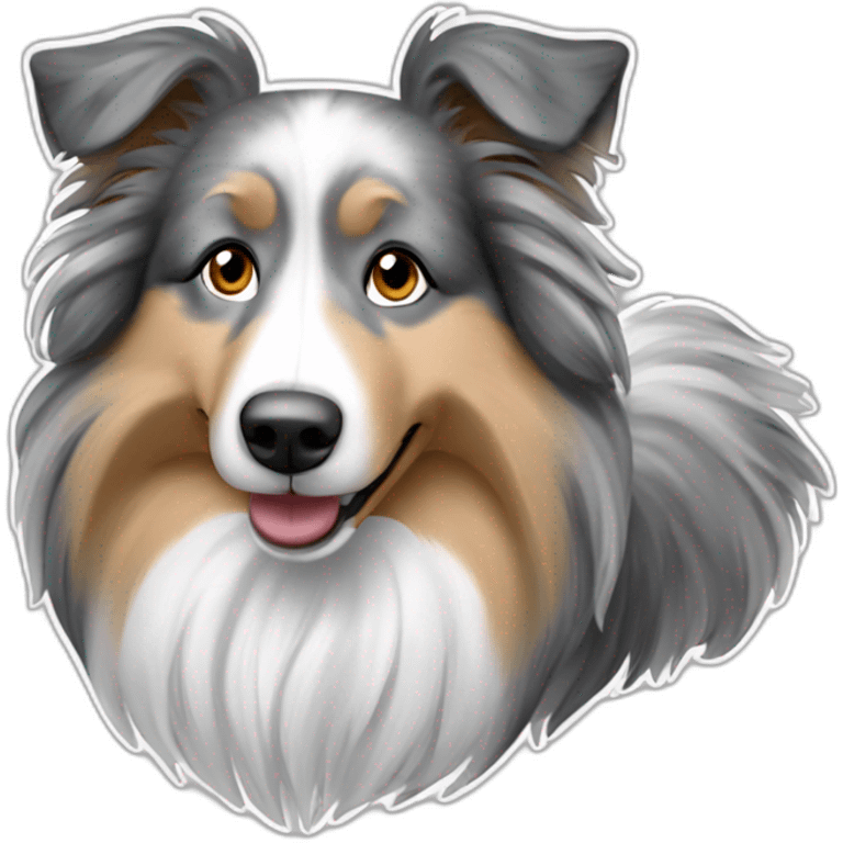 Blue merle shetland sheepdog emoji