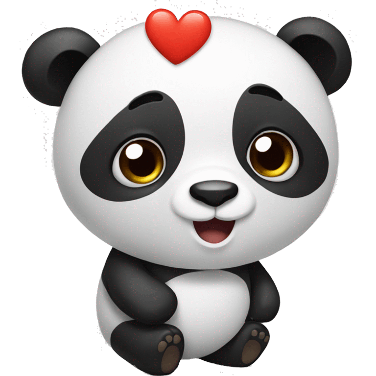 Panda with a heart emoji