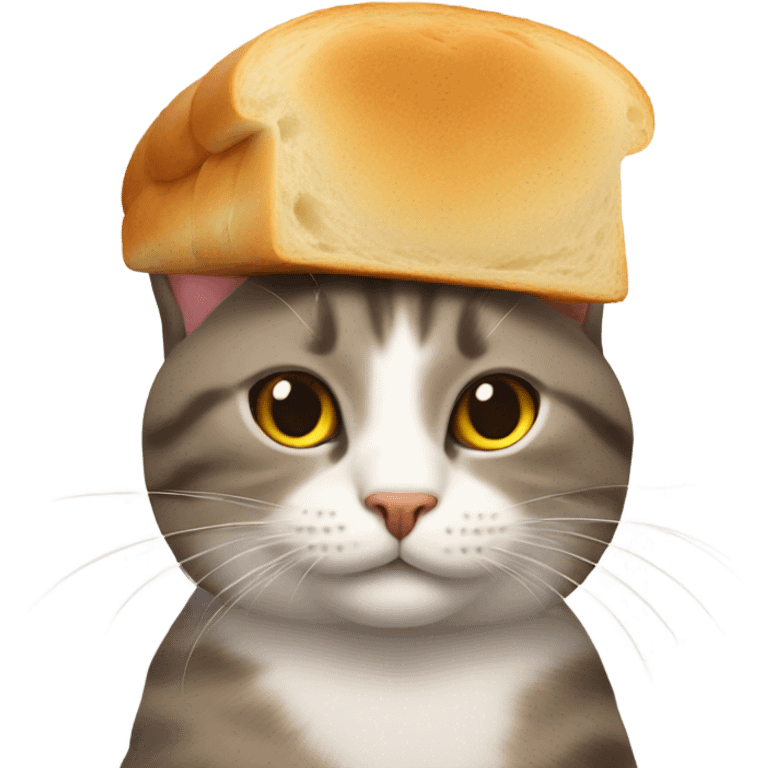 Cat with bread on head emoji