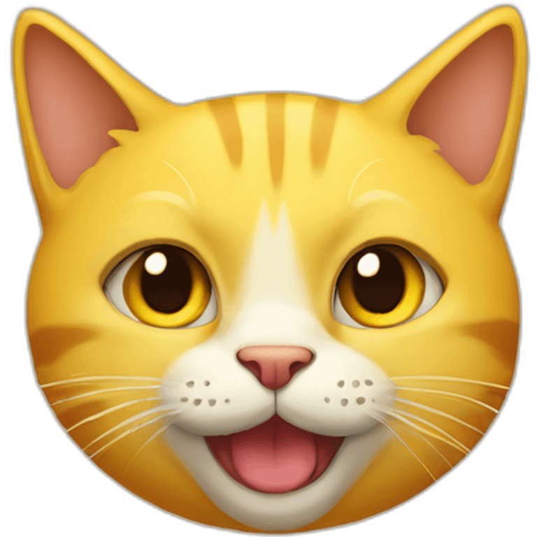 yellow smirking cat with raising one eyebrow emoji