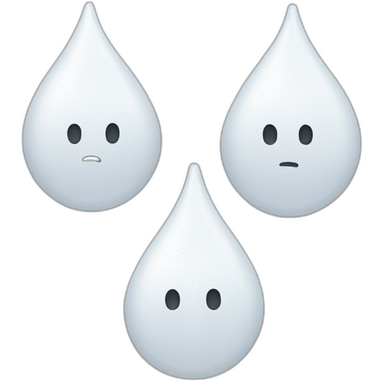 Three White drops emoji