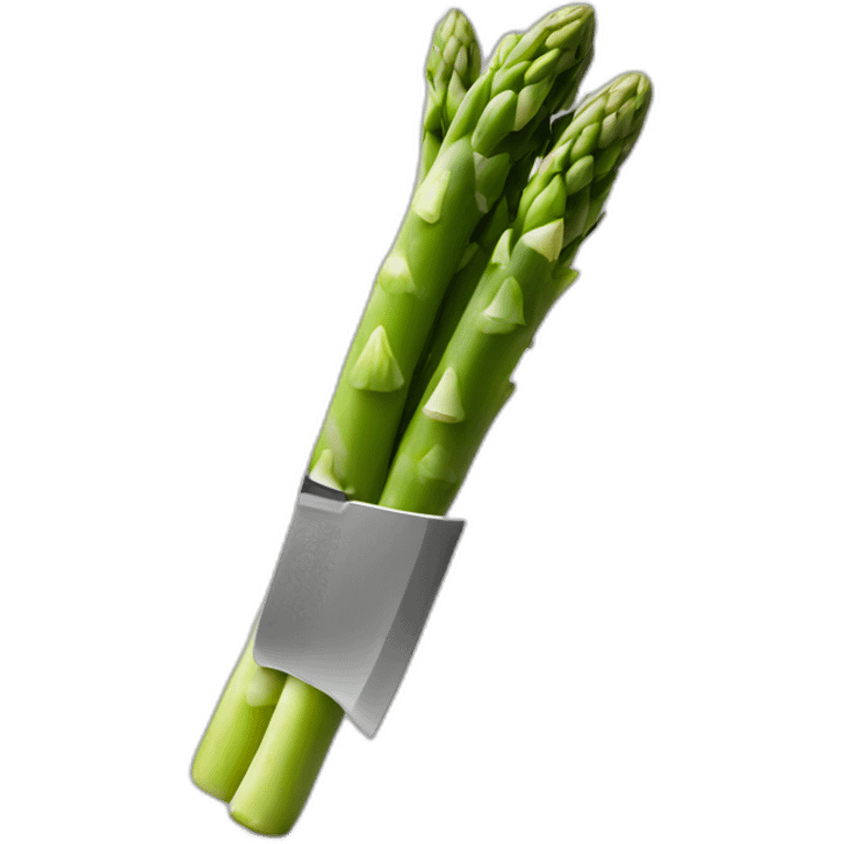 knife holding asparagus emoji