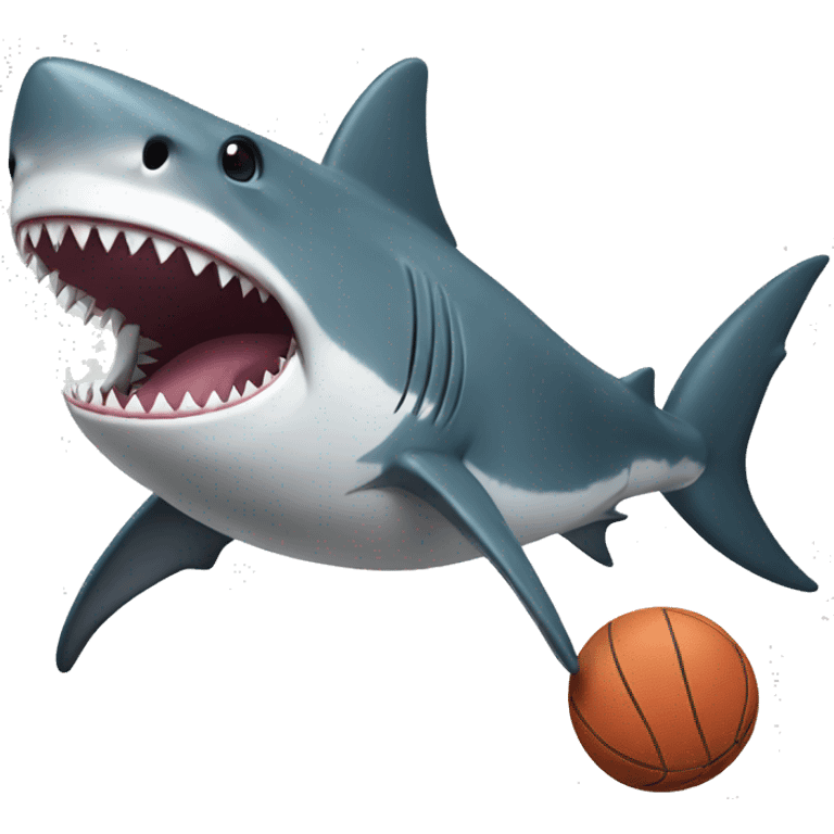 Shark playing ball emoji