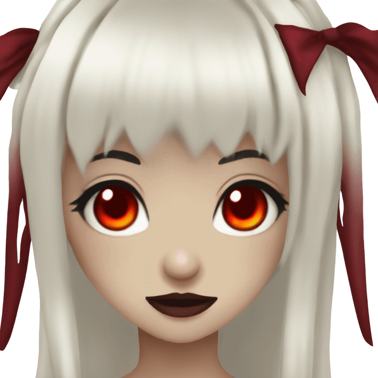 Vampire hime gyaru girl with red eyes black hair emoji