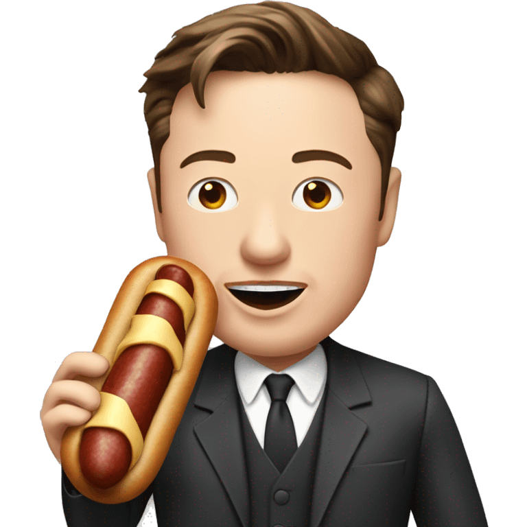 drooling elon musk holding sausage emoji