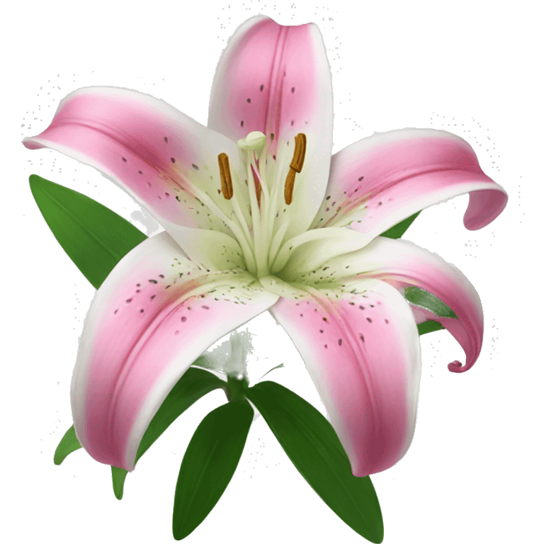 pink and white lily flower emoji