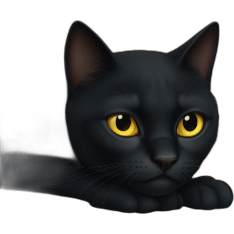 Gros chat noir emoji