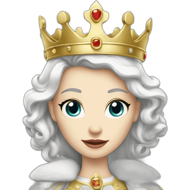 white queen and golden crown emoji