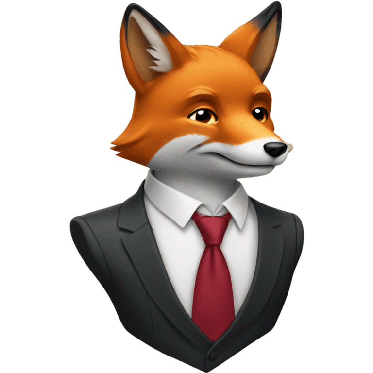 A fox wearing a tie emoji