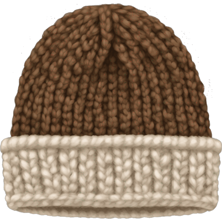 Brown knitted wool cap piece of clothing emoji