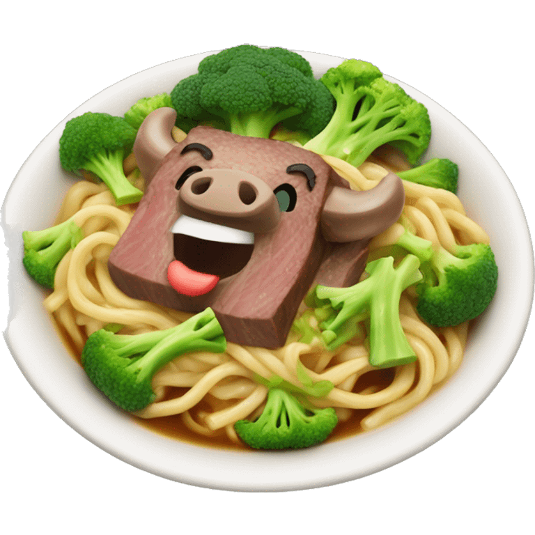 beef noodles with broccoli emoji