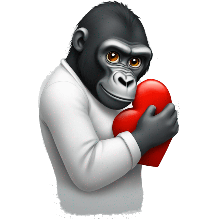 Gorilla hugging heart emoji