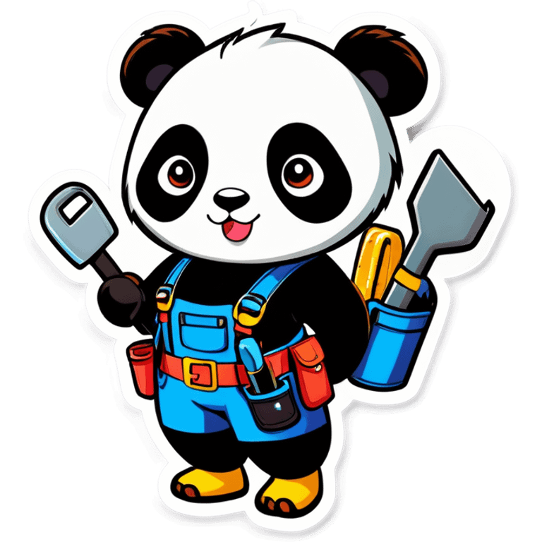 Female panda with tool belt emoji