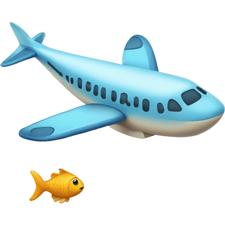 fish transforming into an airplane emoji