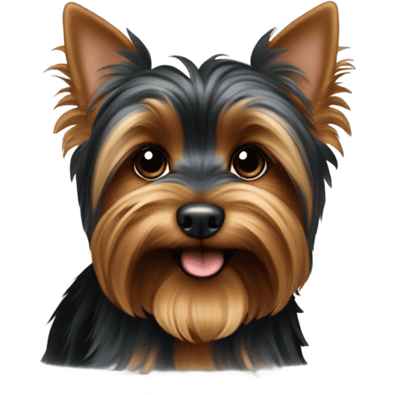 Black and brown yorkie big emoji