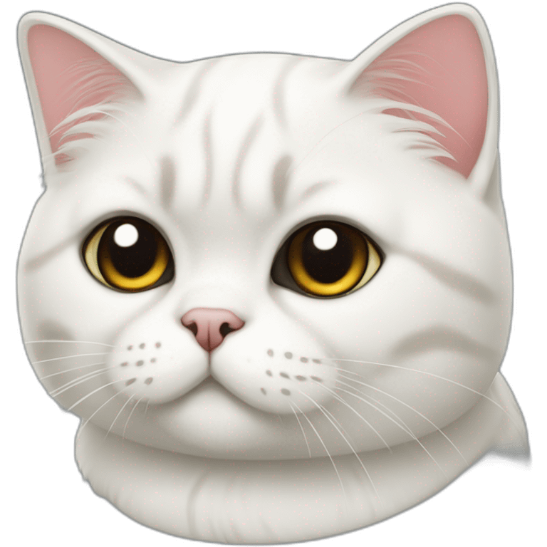 cute white exotic shorthair cat emoji