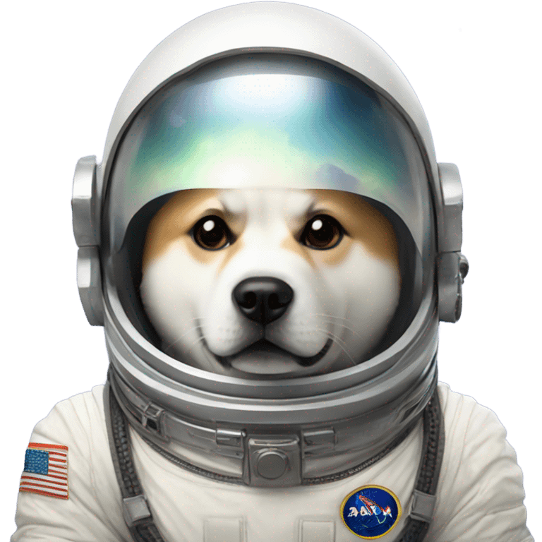 Akita dog astronaut in the space emoji