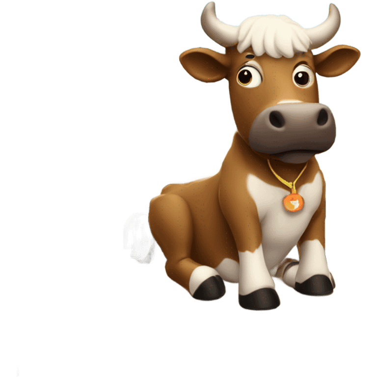 bull learning in a classroom emoji