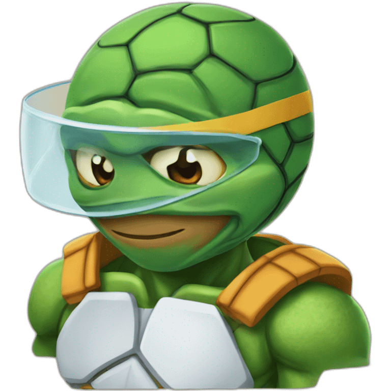 Mbappé with a ninja turtle mask emoji