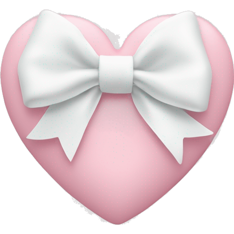 Pastel pink heart with white bow emoji