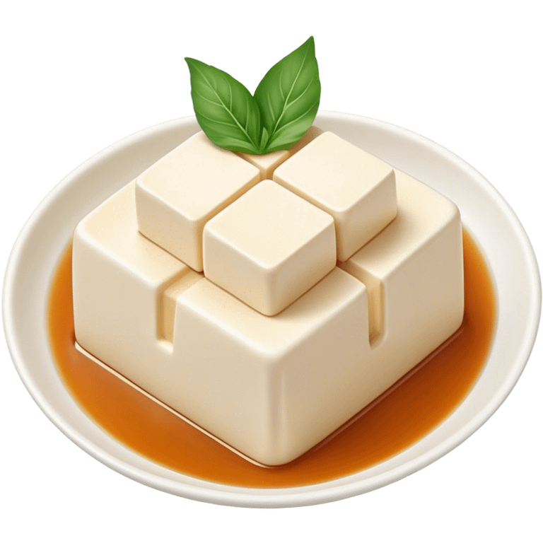 Cinematic Realistic Silken Tofu Dish Emoji, depicted as soft, smooth tofu in a delicate sauce rendered with lifelike detail and gentle, natural lighting. emoji