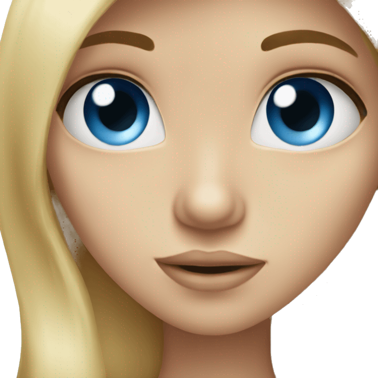 long blonde hair blue eyed girl kiss emoji