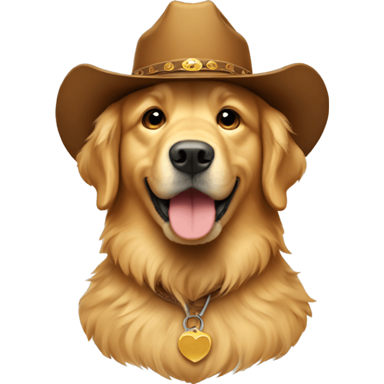 golden retriever with cowboy hat  emoji