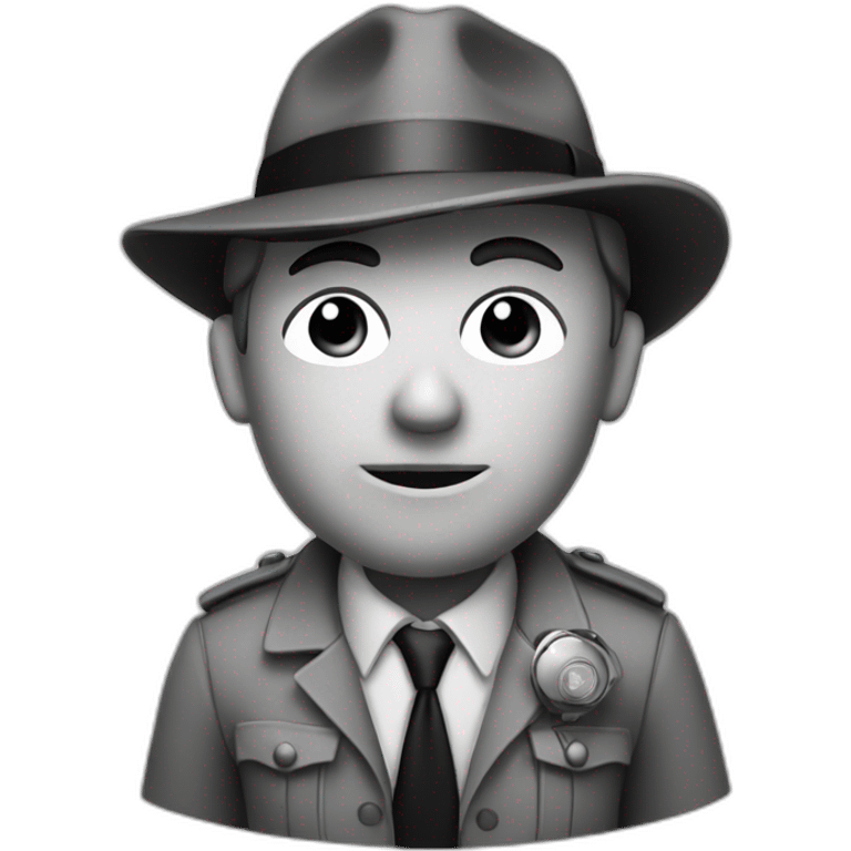 detective emoji but in black and white emoji