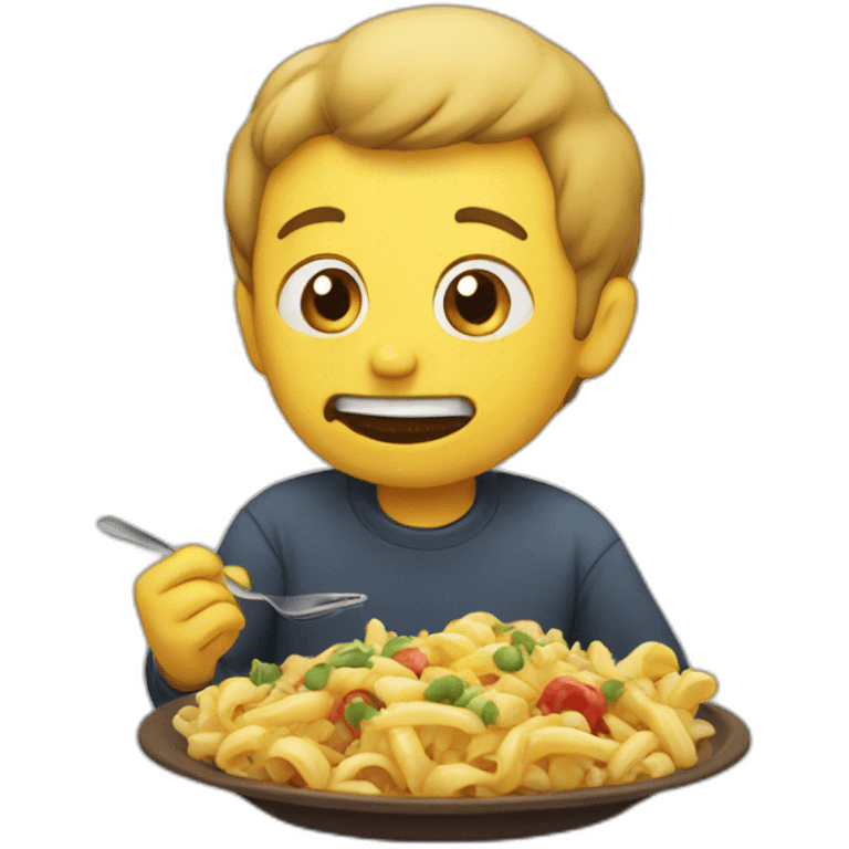 a man eating emoji