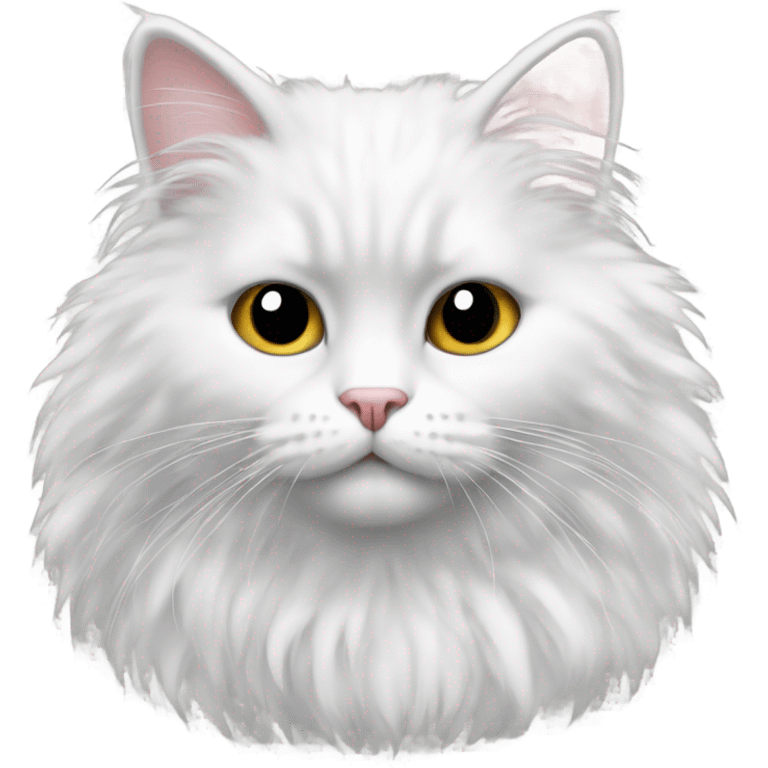 Cat black white fluffy big emoji