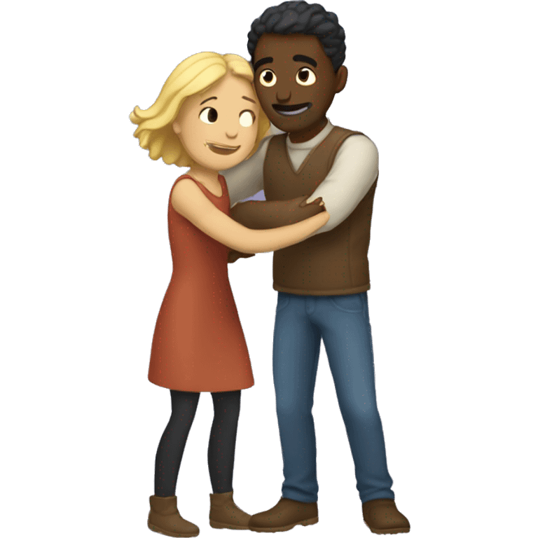 White Man and woman hugging tight  emoji