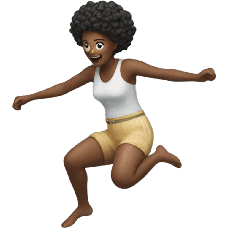 lady jumping into ocean emoji