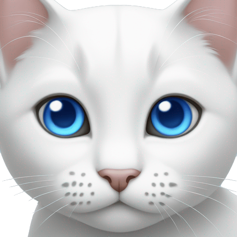 White cat with blue eyes emoji